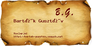 Barták Gusztáv névjegykártya